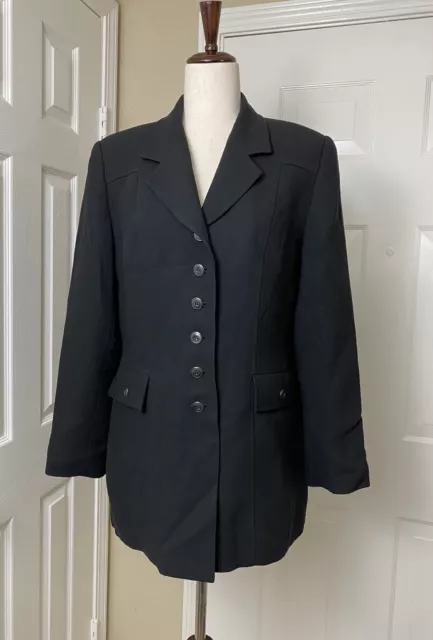 Albert Nipon Womens Suit Jacket Size 10 Black Blazer