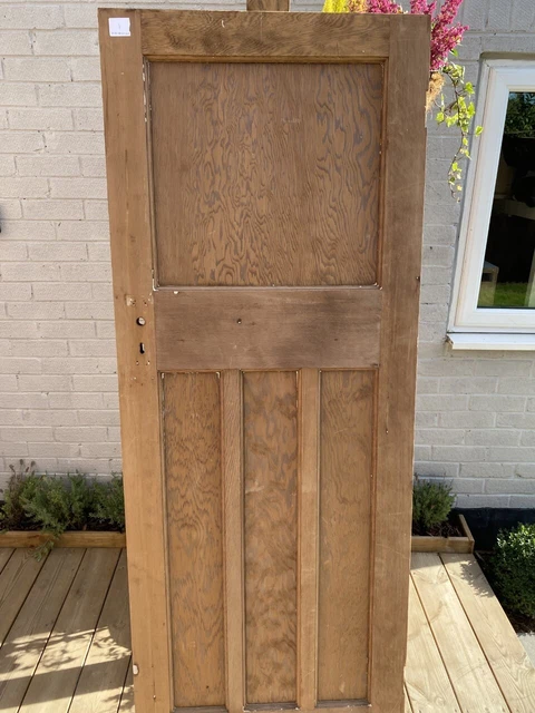 STUNNING 1930's ORIGINAL SOLID 4 PANEL DIPPED PINE DOOR