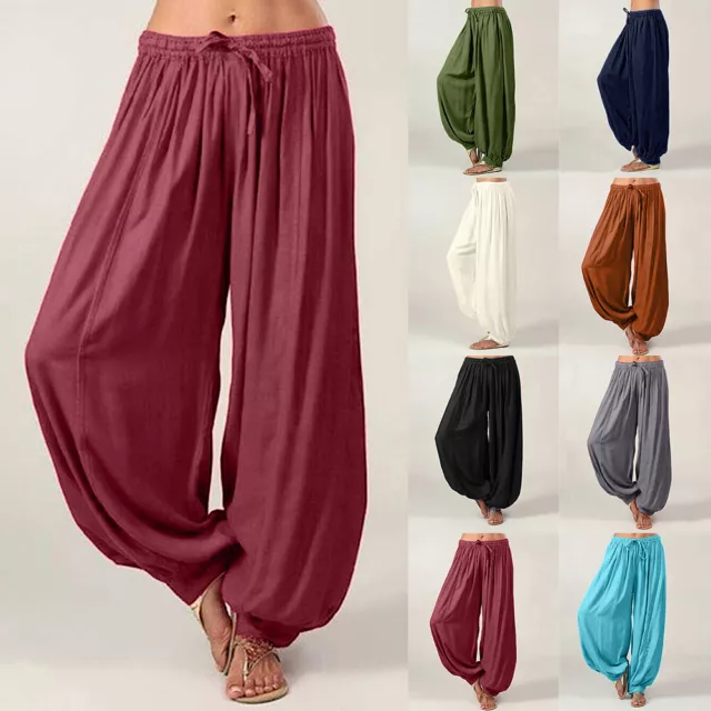 Plus Size Women Harem Pants Ali Baba Baggy Aladdin Leggings Boho Hippy Trousers