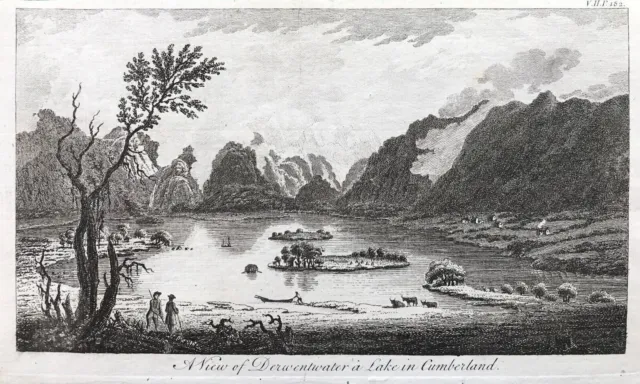 1776 Antique Print; Derwent Water, Cumbria by Goadby