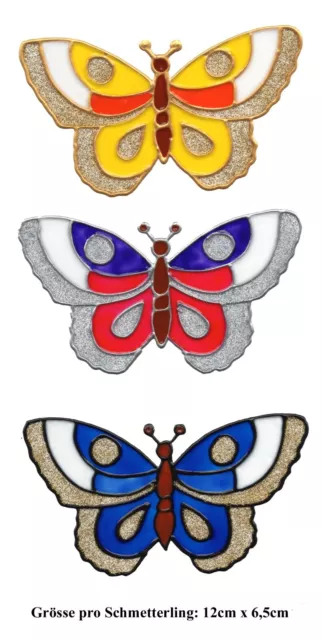 Window Color Bild Fensterbild Aufkleber  "  3 Schmetterlinge   " 215