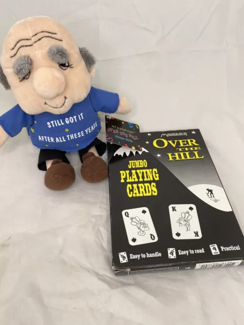 ”OVER THE HILL” JUMBO PLAYING CARDS-7”x 5” GAG-PARTY-EASY  Russ Geezer doll