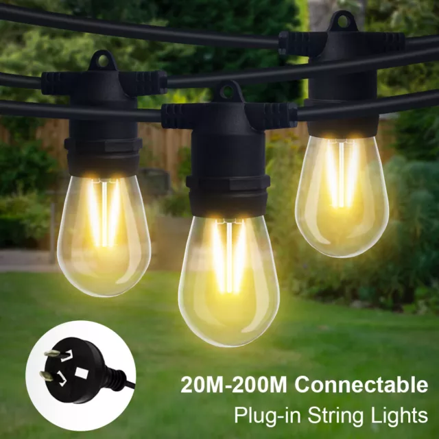 20-200 Meter Connectable Dimmable LED Festoon String Lights Outdoor Patio Lamp