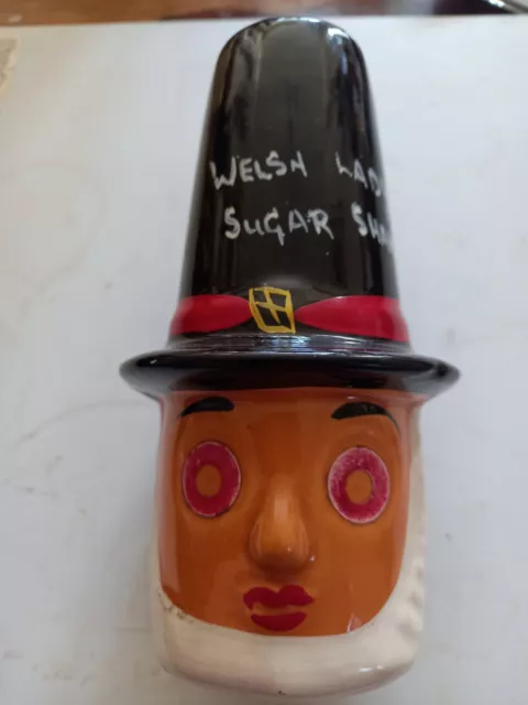 Welsh lady collectable ceramic sugar shaker