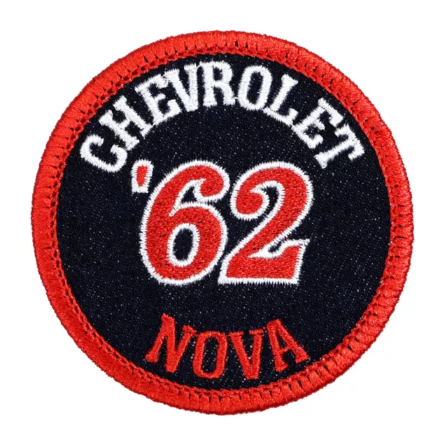 1962 Chevrolet Nova Embroidered Patch - Blue Denim/Red Iron-On Sew-On Jacket Hat