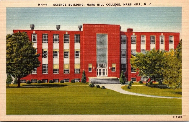 Science Building Mars Hill College North Carolina NC Linen Postcard VTG UNP