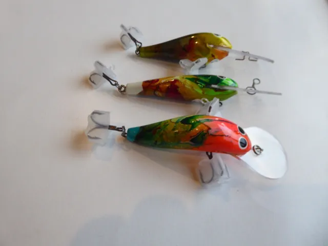 2 X HANDCRAFTED Timber Optimistic Lures 100mm by George Forbes