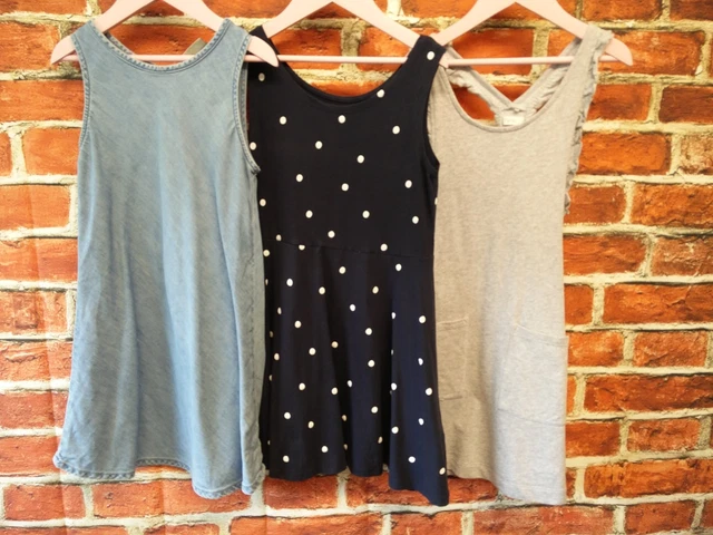 Girls Bundle Aged 7-8 Year Next H&M Casual Summer Dresses Spotty Denim 128Cm