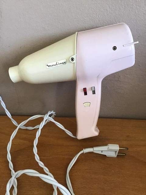 Sèche-cheveux Vintage Moulinex - Modèle Ancien Fonctionnel - 2 Vitesses - Blanc - Occasion