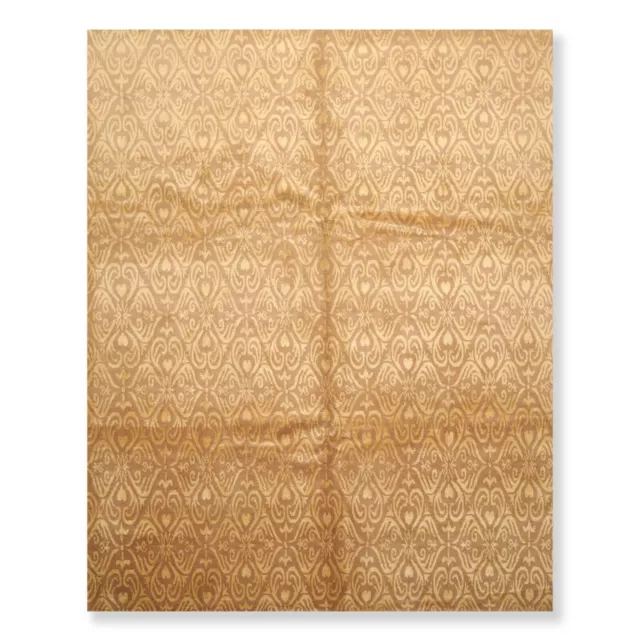 8'x10' Hand Knotted Wool & Silk Tibetan Oriental Area Rug Transitional 8x10 Tan