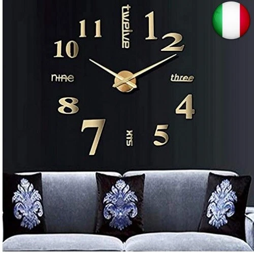 LZYMSZ Grande Orologio da Parete 3D Senza Cornice, Adesivi murali Moderni