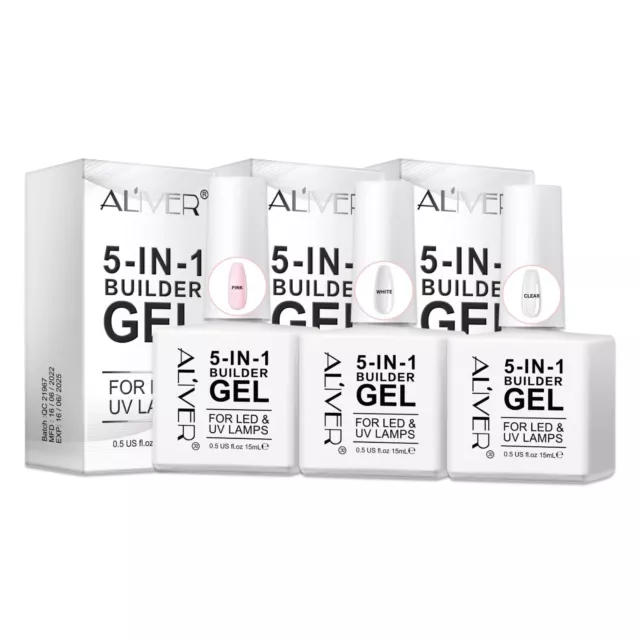 Aufbaugel Nagelaufbau 5-in-1 Stärkendes Builder Nail UV LED Gel in 3 Farben