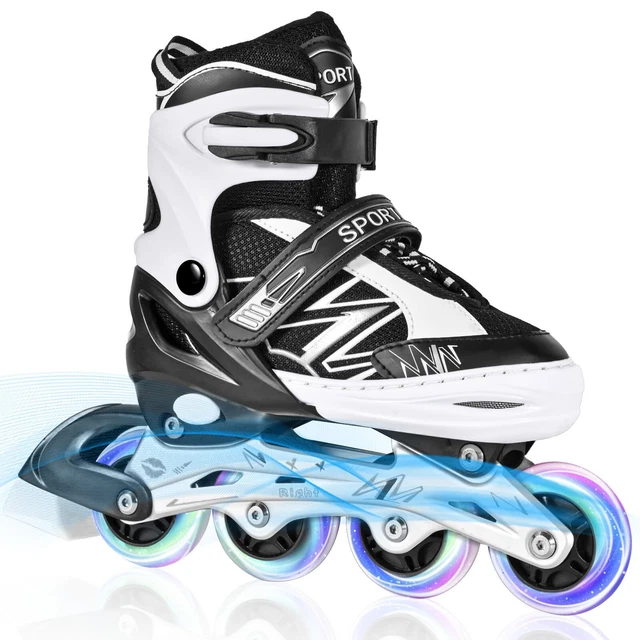 Patins à Roulettes DUZSKJ Ajustables Pour Enfants - Roues Lumineuses, Sécurité Renforcée, Taille Réglable