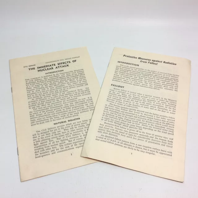 Cold War Nuclear Attack Advice Pamphlets Civil Defence Department