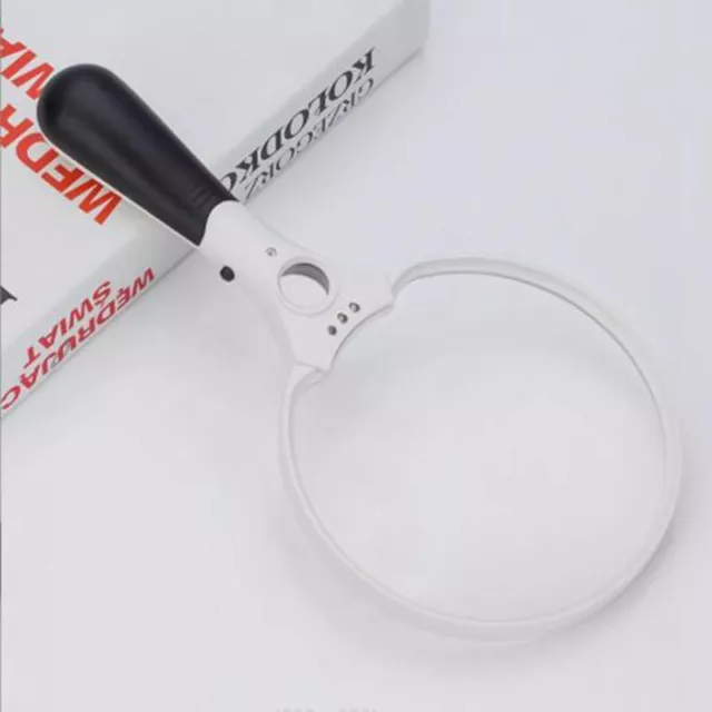 25X Extra Large Strong Magnifying Glass 3 Bright LED Zoom Hand Held Lightweight