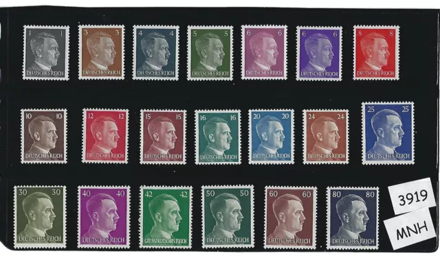 MNH stamp set / Adolf Hitler / 1941-1944 Third Reich Germany / 20 all different