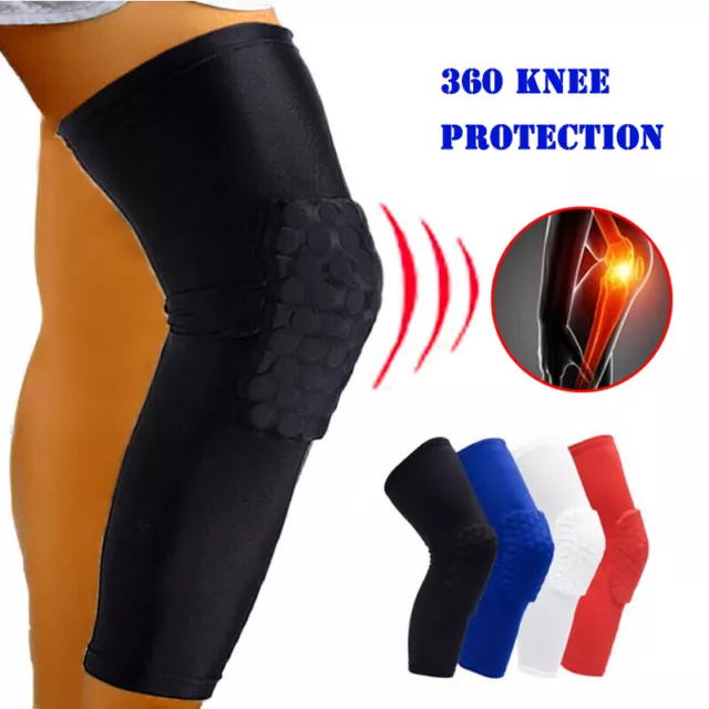 Honeycomb Pad Basketball Crashproof Antislip Leg Knee Long Sleeve Protector AU