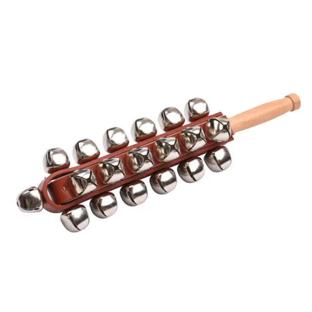 Hand Jingle Bells Hand Sleigh Bells Wooden Shaker Jingle Bells Stick L0Z2