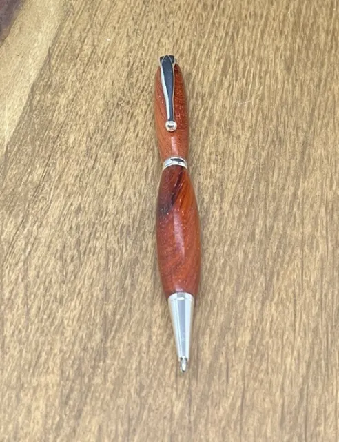 Hand Crafted Padauk Ballpoint Twist Pen Black Ink - Handmade Wooden