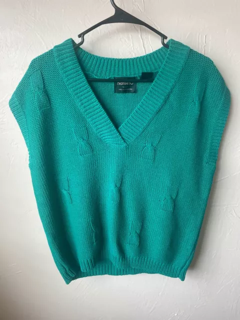 Womens Turquoise Vintage Sweater Vest
