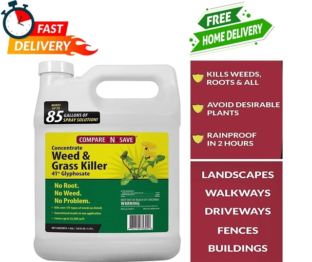 Weed Grass Killer Herbicide 1 Gallon 41% Glyphosate Concentrate Compare-N-Save