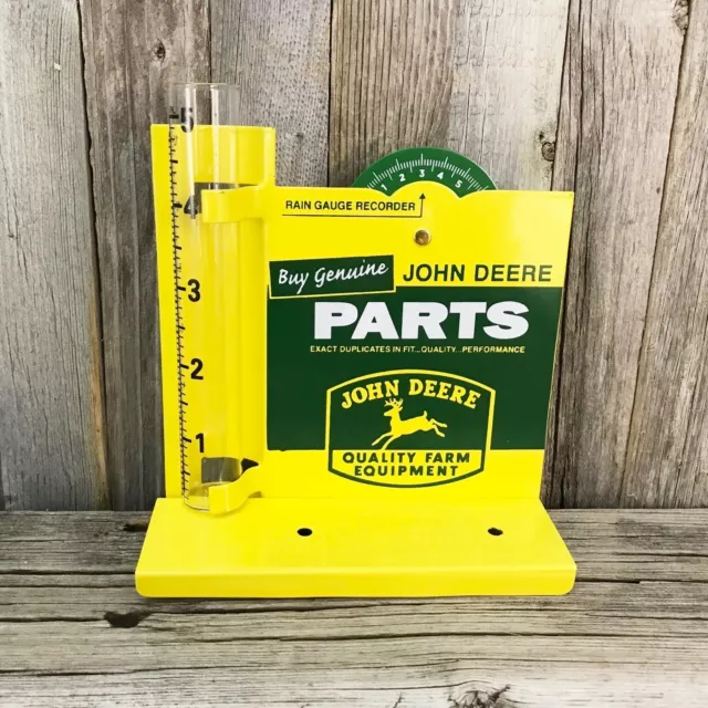 John Deere Parts Rain Gauge 5" Metal Sign Vintage Farm Tractor Barn New