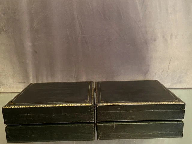Paire de coffrets de rangement fin XIXe pour couverts argenterie 4