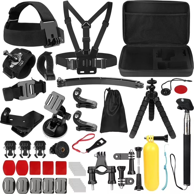 Kit 50 Accessori Per Action Camera Gopro Hero 11/10/9/8/7/6/5/4 Fusion Dji Cam