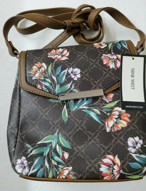 Nine West Haidyn Mini Crossbody Brown Floral strap NEW Get Before Christmas*