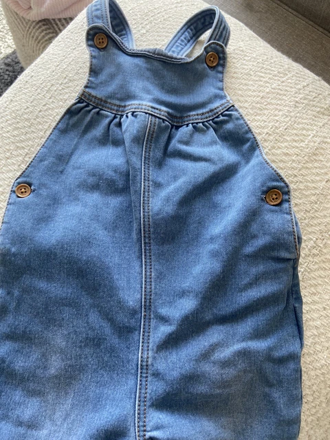 Baby Girl/Unisex Soft Denim Dungarees from M&S Size 12-18 Months