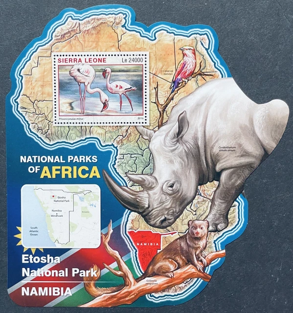 SIERRA LEONE NATIONAL Parks Of Africa Map Shaped Stamps 2016 Mnh ...