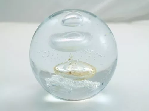 M Design Art Mouth Blown Magic Bubble X-large Handmade Art Glass Paperweight