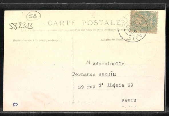 CPA Cosne-sur-Loire, Rue du 14 Juillet, couplings and shops 1905 2