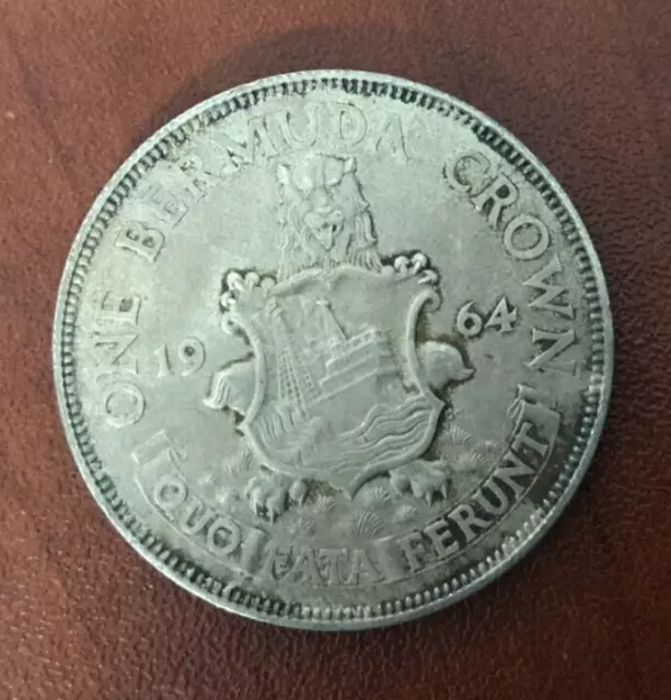 1964 One Bermuda Crown Silver Coin