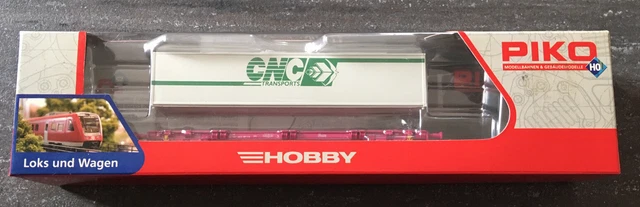 Plat 2 essieux SNCF + container CNC" - H0&quot