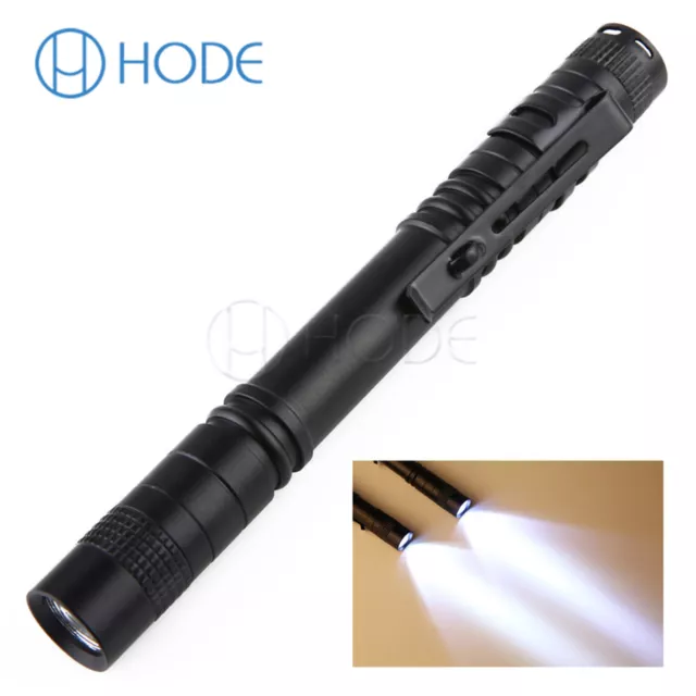 Mini Penlight T6 COB CREE XPE-R3 LED Flashlight Clip Torch AAA Lamp Light UK 2