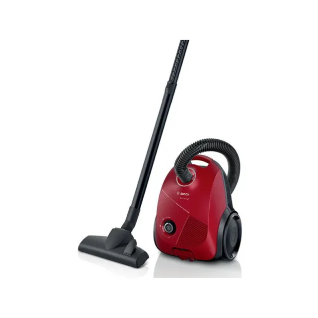 BOSCH Aspirateur Traineau 3.5L avec sac 600W 80 dB Rouge