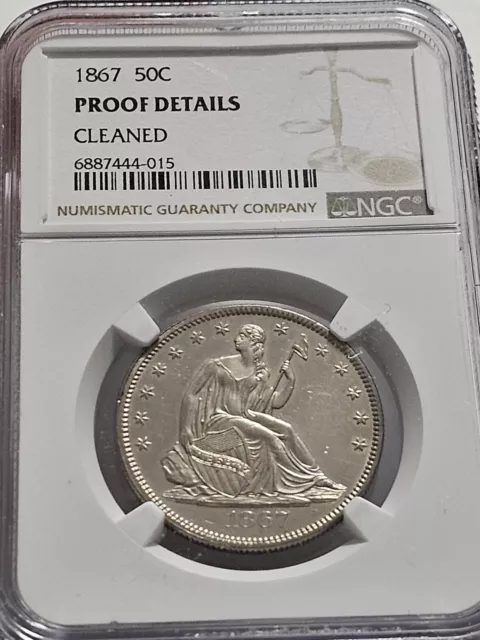 1867-P Philadelphia Seated Liberty Silver Half Dollar 50C NGC Proof Details