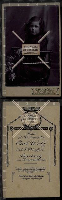 Orig. CDV Kabinettfoto Harburg Carl Wolf Personen Portrait Porträt