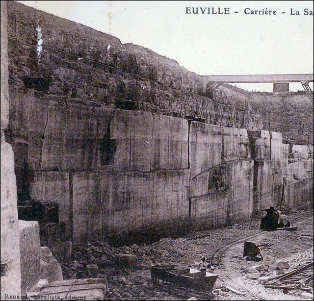 Euville 1914 Meuse 2 Cartes Postales Anciennes Carrière Pierres Mines Photo