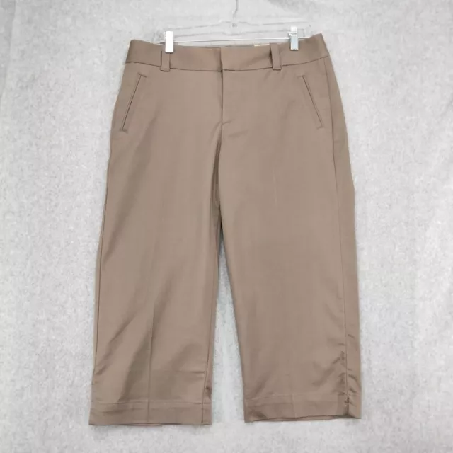 NEW! Dockers Capri Pants Womens Size 12 Brown Stretch Truly Slimming Mid Rise