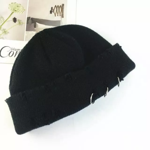 Unisex Invierno Harajuku Punto Moda Cálido Grueso Gorro Otoño Hip Hop Agujeros 2