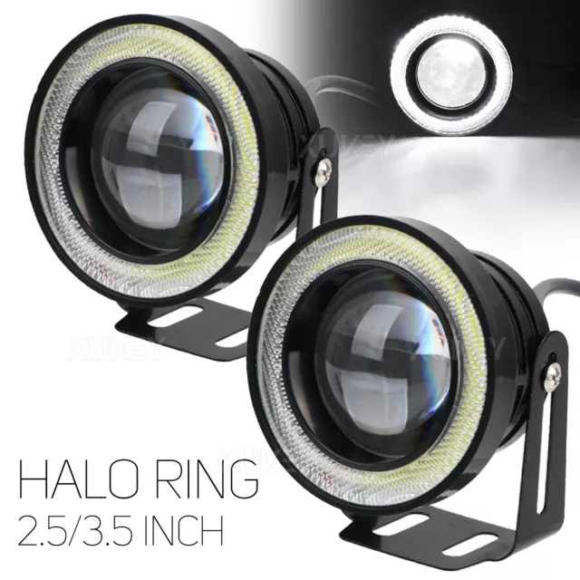 2x Halo Ring Angel Eyes 10W Car ATV Motorcycle LED Spot Light Fog Lamp 2.5/ 3.5"