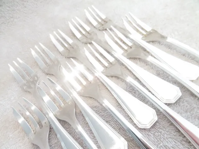 Vintage French silver-plated 12 pastry cake forks Christofle America 16cm