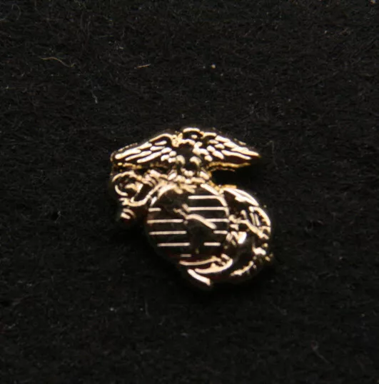 MINI US MARINES 3d EAGLE GLOBE ANCHOR EGA 1/4" GOLD HAT LAPEL PIN UP USMC WOW