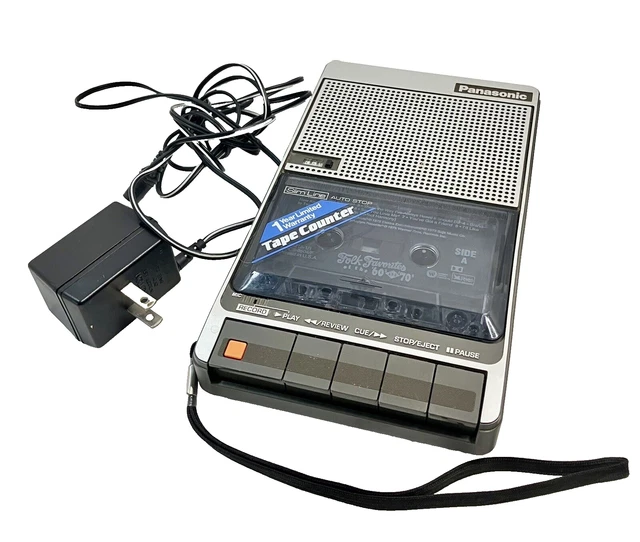 VINTAGE PANASONIC SLIM Line Portable Cassette Tape Recorder 80s RQ2736