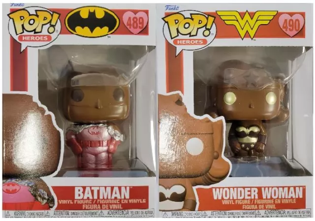 Batman Wonder Woman DC Heroes Funko Pop! Chocolate Valentines Set (2) IN STOCK!