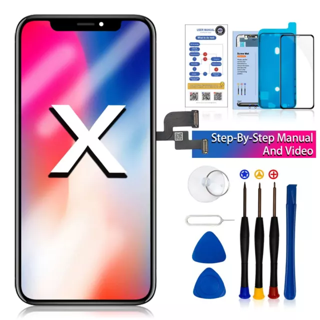 Display Für iPhone X 10 LCD OLED Bildschirm Komplett 3D Touch Screen Vormontiert