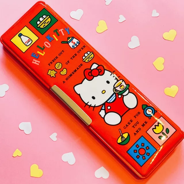 Vintage Sanrio Hello Kitty 1990 pencil case pen case Red Rare Japan Kawaii