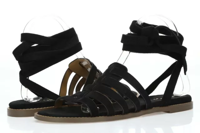 Report Womens Zella Black Lace Up Gladiator Flat Casual Sandals Size 9 - 232380